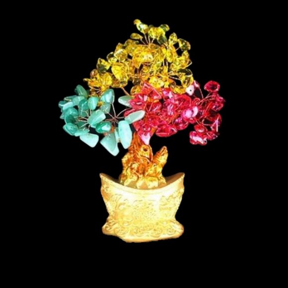 Feng Shui Crystal Money Tree, Multistone Crystal Tree - Picture 2 of 2